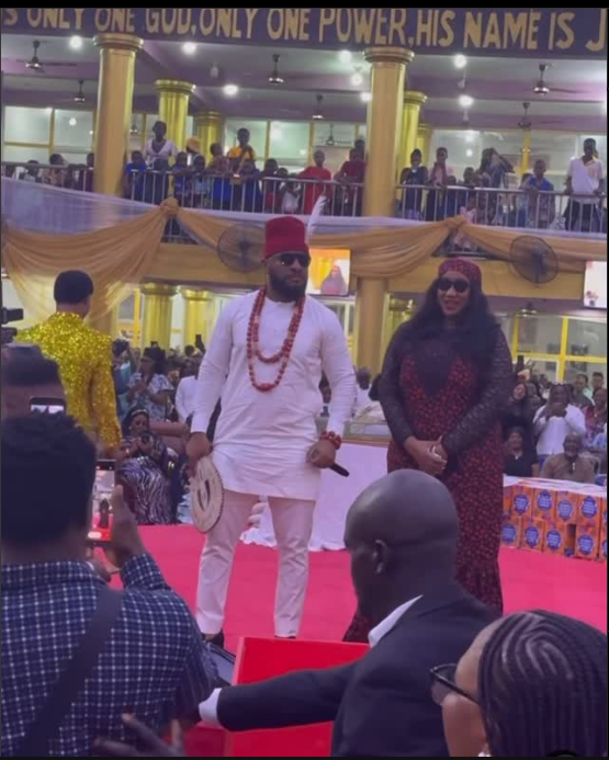 Yul Edochie Attends Thanksgiving service at Odumeje's Church with wife Judy Austin - Fans React to video