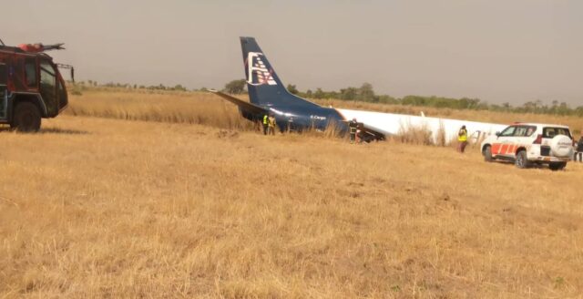 Airplane tire bursts and slips from Runway in Abuja airport, passengers escape safely