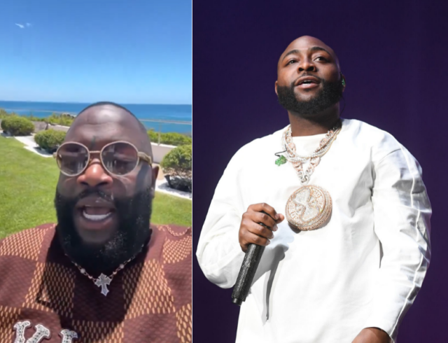 American Hippo Star Rick Ross Chooses only Davido as his Favorite Musician from Nigeria, among other Music Legends in Africa - Wizkid and Burns Boy Fans Frown