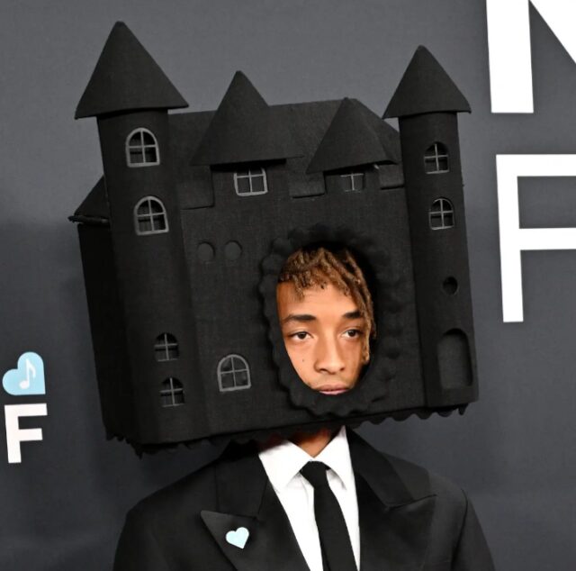 Jaden Smith Storms 67th Grammy Awards Red Carpet with a Castle on his Head