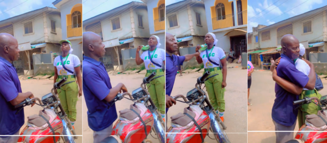 A Heartfelt Moment of a Female NYSC Member & Her Motorcyclist Dad