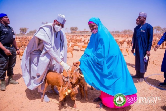 Katsina State Governor Dikko Radda Empowers Women with Goats