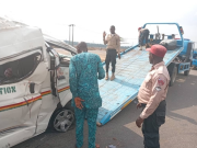 Commercial Bus Summersaults after a Tyre Broke Along Umuahia-Enugu Expressway, Four Dead, 14 Injured Commercial Bus Summersaults after a Tyre Broke Along Umuahia-Enugu Expressway, Four Dead, 14 Injured