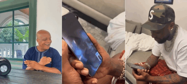 VIDEO: Popular Highlife Music Legend Bright Chimezie Vibes to Davido's Hit Song 'With You', after Davido Admitted in a Video Call that the Music was Inspired by his Famous 'Because of English' Song
