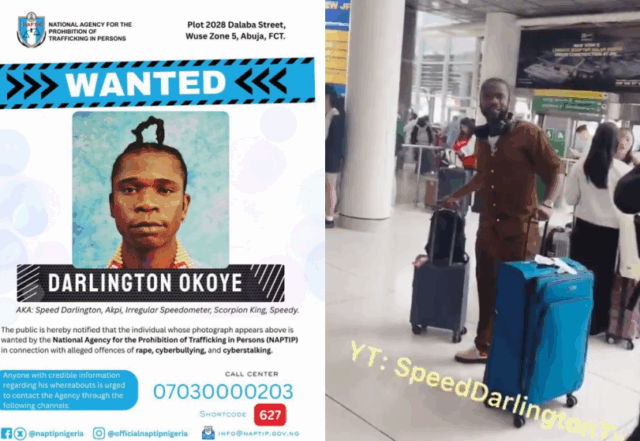 VIDEO: Speed Darlington Seen in Airport, Flees to the U.S., After NAPTIP Marked Him Wanted