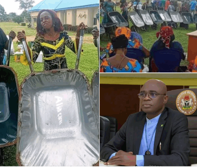Benue Governor Hyacinth Alia Empowers Women and Youths with Wheelbarrows, Nigerians React