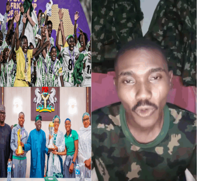Nigerian Soldier Laments Millions Gifted to Super Falcons While Soldiers Suffer