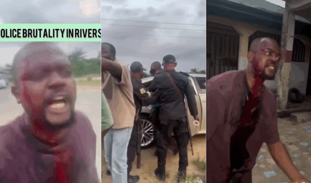 Police Brutality: Police Officers of the Anti-kidnapping Unit ßrutalize Man, His Friends and a Lady in Port Harcourt For Not Giving Them N1 Million Because His Tinted Permit Was Expired (VIDEO)