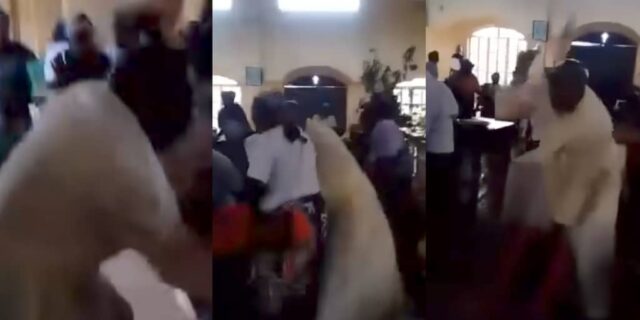 VIDEO: Catholic Priest Seen Fighting with Women in Church and Smashing Bottles All Over the Church in Viral Video 