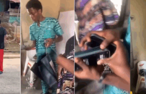VIDEO: Drama in Church as Grown-up Woman Caught Attempting to Escape with Stolen Phones of Church members in Her Bag VIDEO: Drama in Church as Grown-up Woman Caught Attempting to Escape with Stolen Phones of Church members in Her Bag