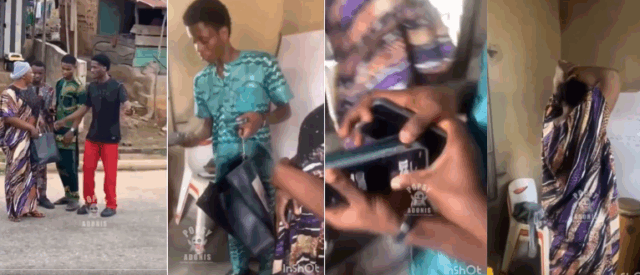 VIDEO: Drama in Church  as Grown-up Woman Caught Attempting to Escape with Stolen Phones of Church members in Her Bag