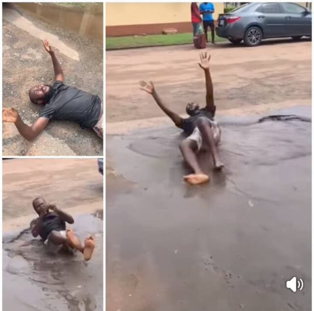 VIDEO: Moment Man Went Rolling on the Ground, Worshipping God as His Wife Finally Gave Birth After Three Years of Waiting on God