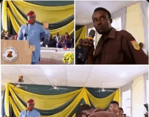 VIDEO: Oyo State Gov Makinde Raises LAUTECH Hospital Guards’ Salary From ₦18,800 To ₦80,000 After One of the Staff had the Courage to Speak Out at a Public Meeting VIDEO: Oyo State Gov Makinde Raises LAUTECH Hospital Guards’ Salary From ₦18,800 To ₦80,000 After One of the Staff had the Courage to Speak Out at a Public Meeting