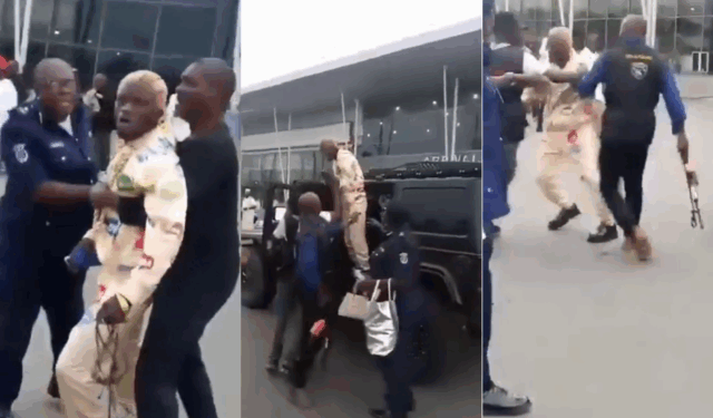 Airport Drama: Portable Spotted F!ghting at Port Harcourt Airport, Calls on Government to Ban Prank Videos (VIDEO)