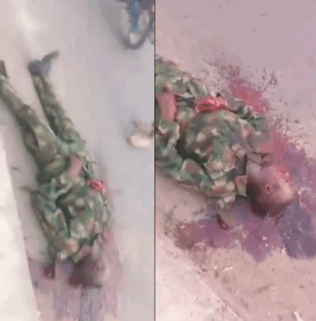 VIDEO: Shocking Moment in Lagos as Mad Man Snatches Soldier’s Rifle and Fires Him to Death at Checkpoint