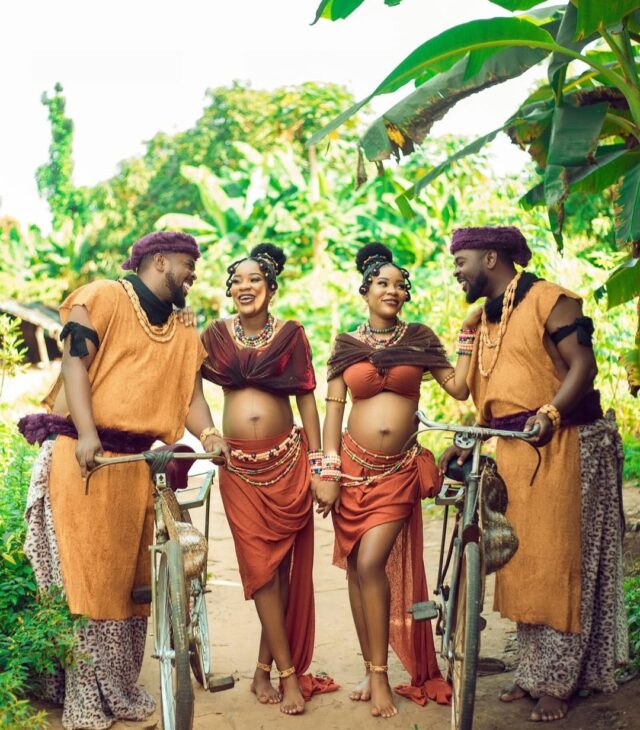 BREAKING: Identical Nollywood Twin Brothers Marry Pregnant Identical Twin Sisters