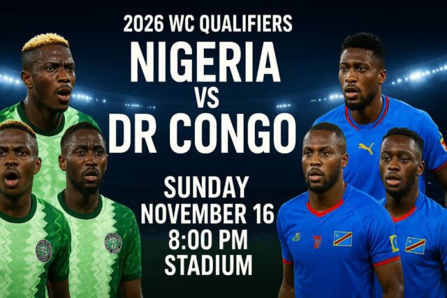 2026 WCQ Playoffs: Nigeria's Super Eagles Take on The Leopards of DR Congo in the Playoffs Finals to get 2026 World Cup Ticket