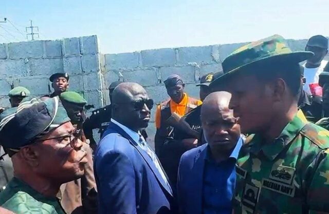 VIDEO: "I am not a fool" — Young Naval Officer Tells Wike as they Clash After He Denied the FCT Minister Access to a Land Allegedly Illegally Owned by a Retired Officer in Abuja